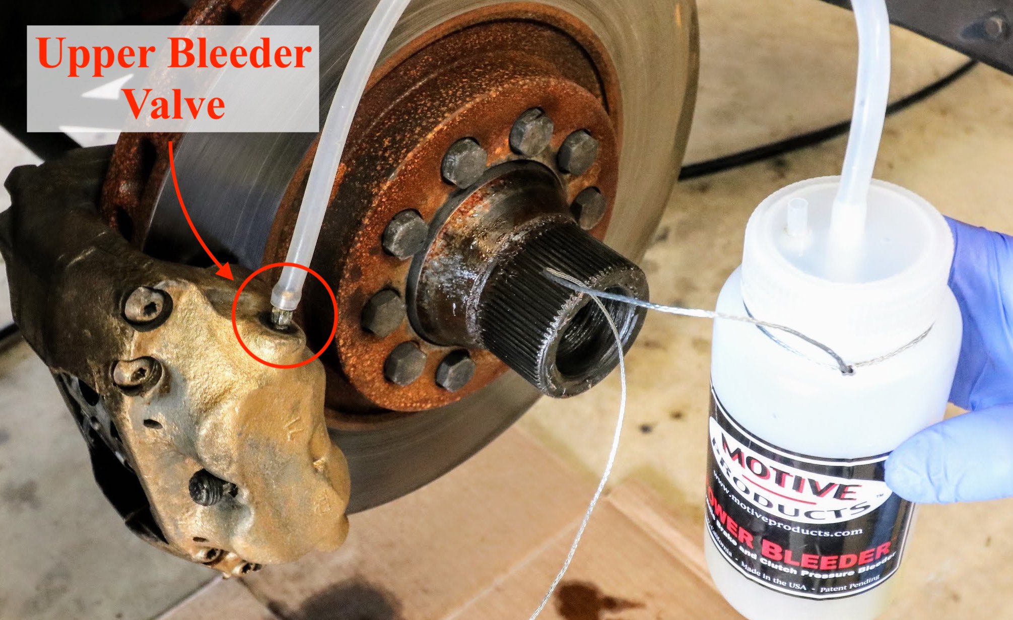 Ferrari Testarossa upper brake caliper bleeder valve