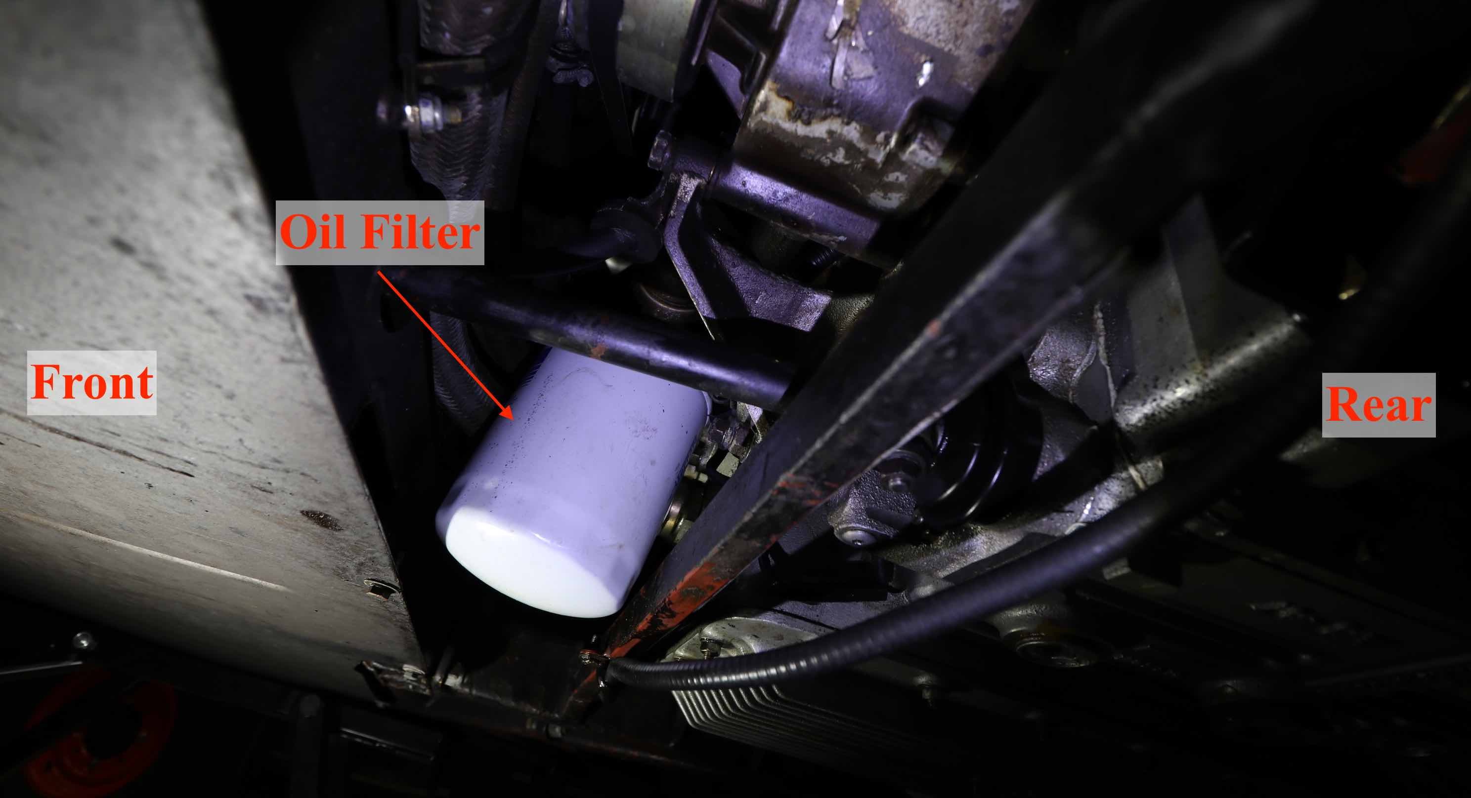 Ferrari Testarossa oil filter location